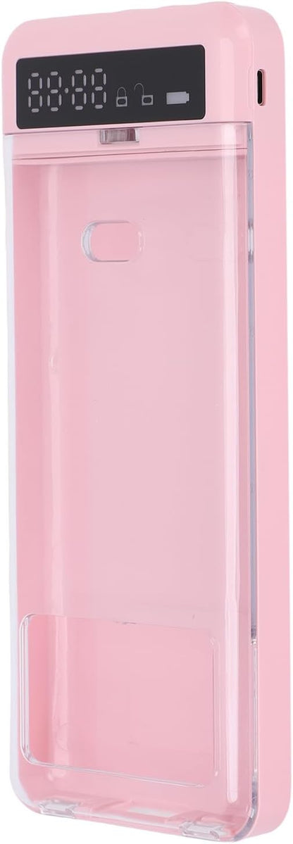 GOTOTOP Cell Phone Lock Box, Timer Transparent Container (Blue)