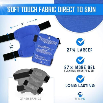 Fittest Pro Knee Ice Pack Wrap for Pain Relief, Reusable Hot and Cold Therapy Wrap for Swelling, Recovery, and Therapy for Arthritis, Meniscus Tear and ACL