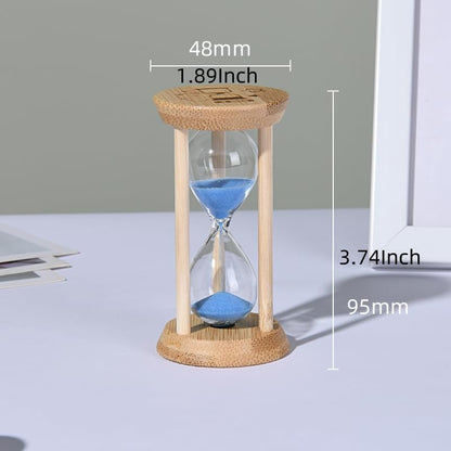 Mini Wooden Sand Timers,100% Bamboo Hourglass Sand Timers 1Min Sandglass Timer for Toothbrush Timer Games Classroom Home Office Cooking(Blue+1Min)