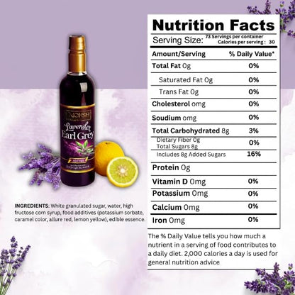 Moksh Premium Lavender Earl Grey Syrup for Coffee, Lattes, Tea & Matcha