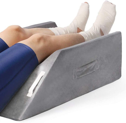 LightEase Memory Foam Leg Support and Elevation Pillow w/Dual Handles for Surgery, Injury, or Rest