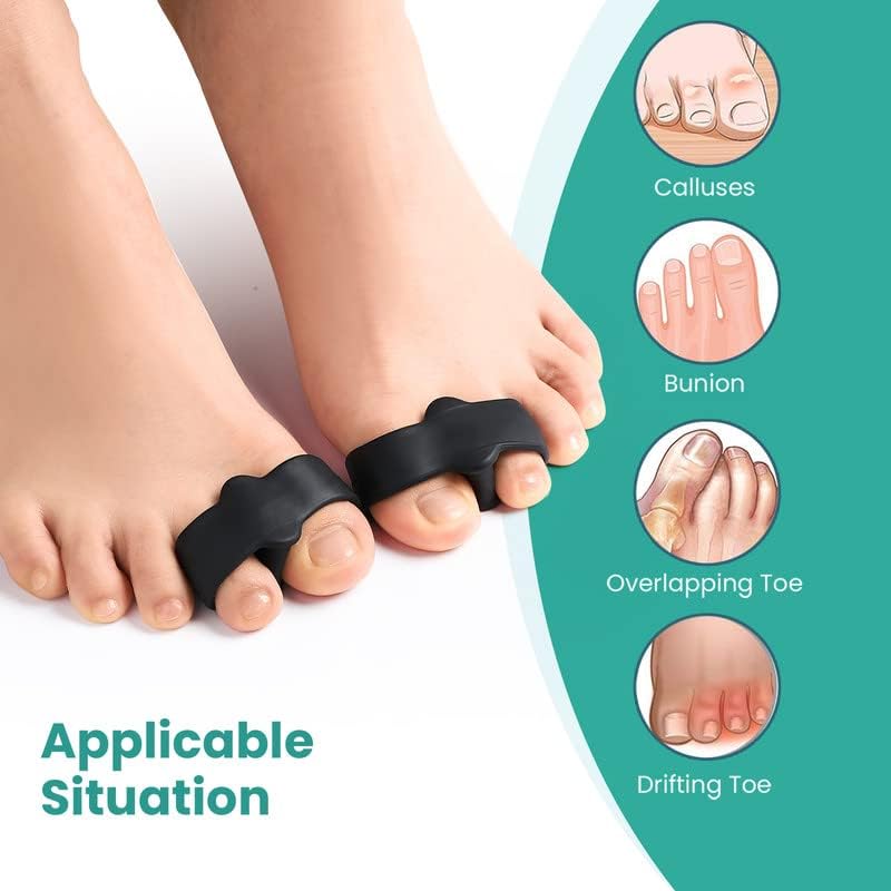 Welnove Pack of 12 Bunion Corrector, Toe Separators with 2 Loops, Big Toe Spacer Suitable for Bunion and Overlap Toe (White)