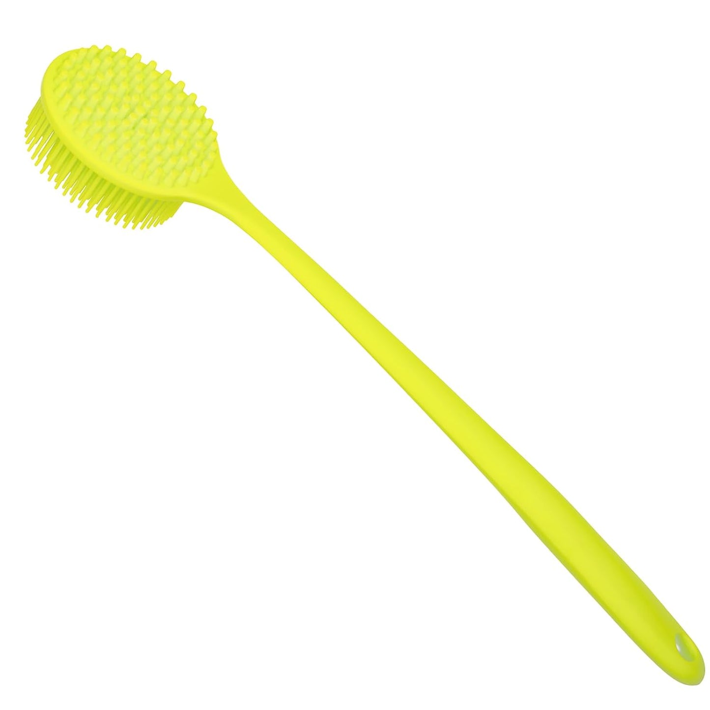 DNC Back Scrubber for Shower Soft Silicone Bath Body Brush with Long Handle (Black)