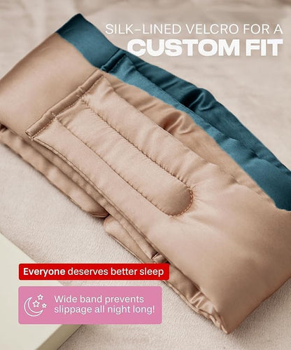 SUNDAYSILKS™ | Adjustable Silk Sleep Mask for Side Sleeper | Cloud-Like Comfort, Weighted for Deep Sleep | Soft Sleep Face Mask for Women & Men, Full Blackout, Cooling Silk Eye Mask for Sleeping