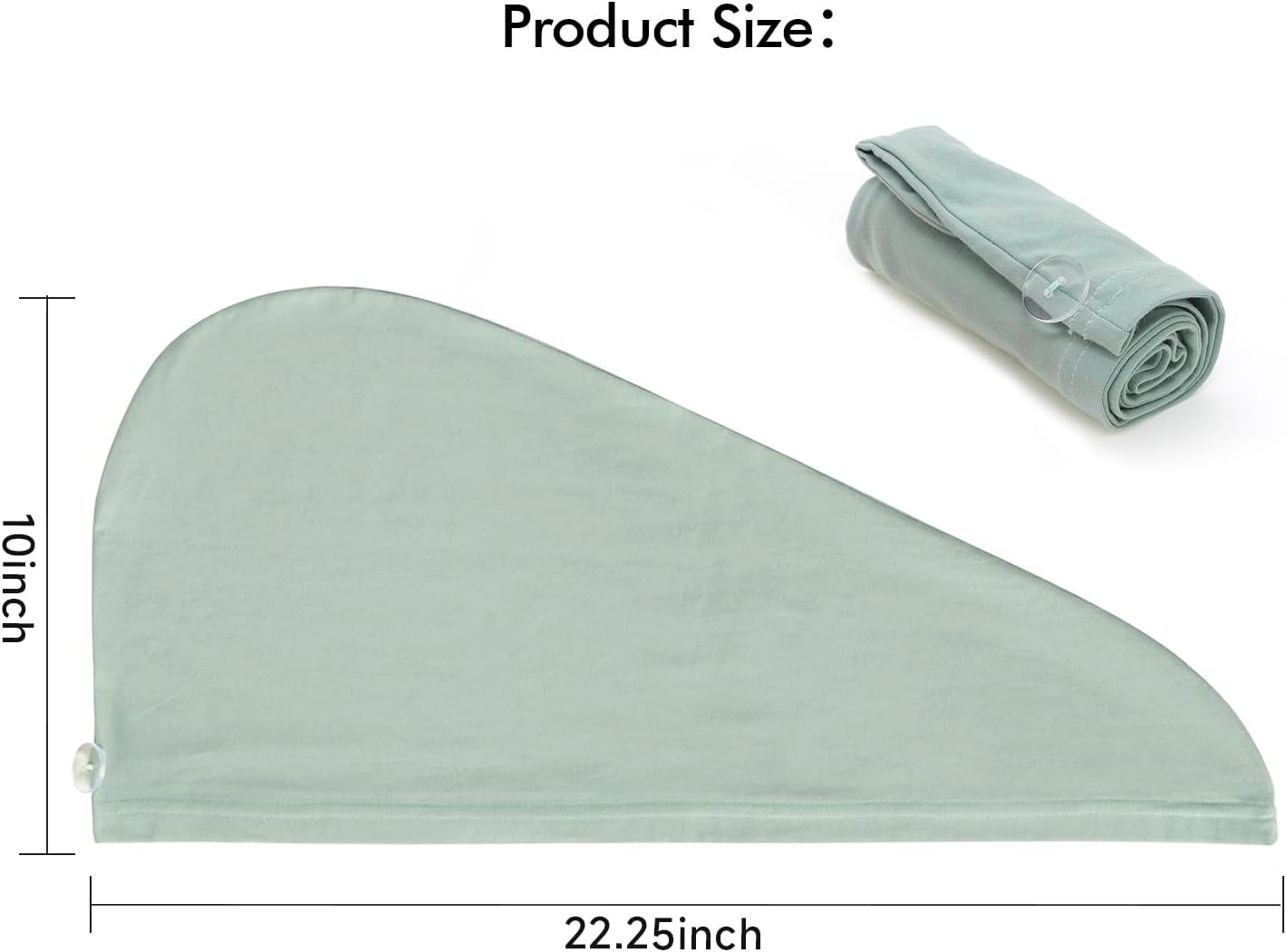 2 Pack T-Shirt Hair Plopping Towel for All Textures - Cotton Blend Water Absorption Turban with Secure Button - Moisture Gentle Styling and Setting Wrap - Sage & Pink