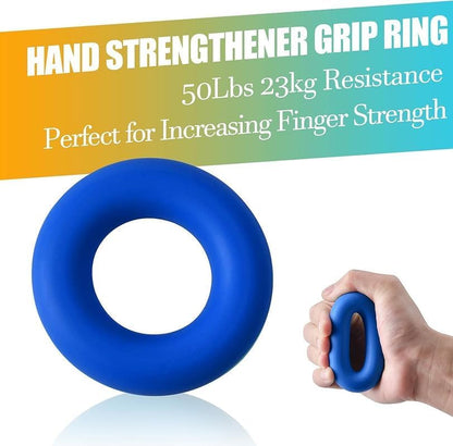 Grip Strength Trainer 7 Pack Adjustable Hand Gripper, Finger Stretcher Resistance Extensor Bands, Finger Exerciser, Grip Strength Ring & Stress Ball, Hand Grip Strengthener