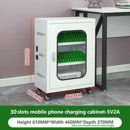 Wall-Mounted Phone Charging Station, 12-Slot Mobile Storage Cabinet for Students & Employees, Portable Organizer for Tourists, Space-Saving Phone Holder (White)