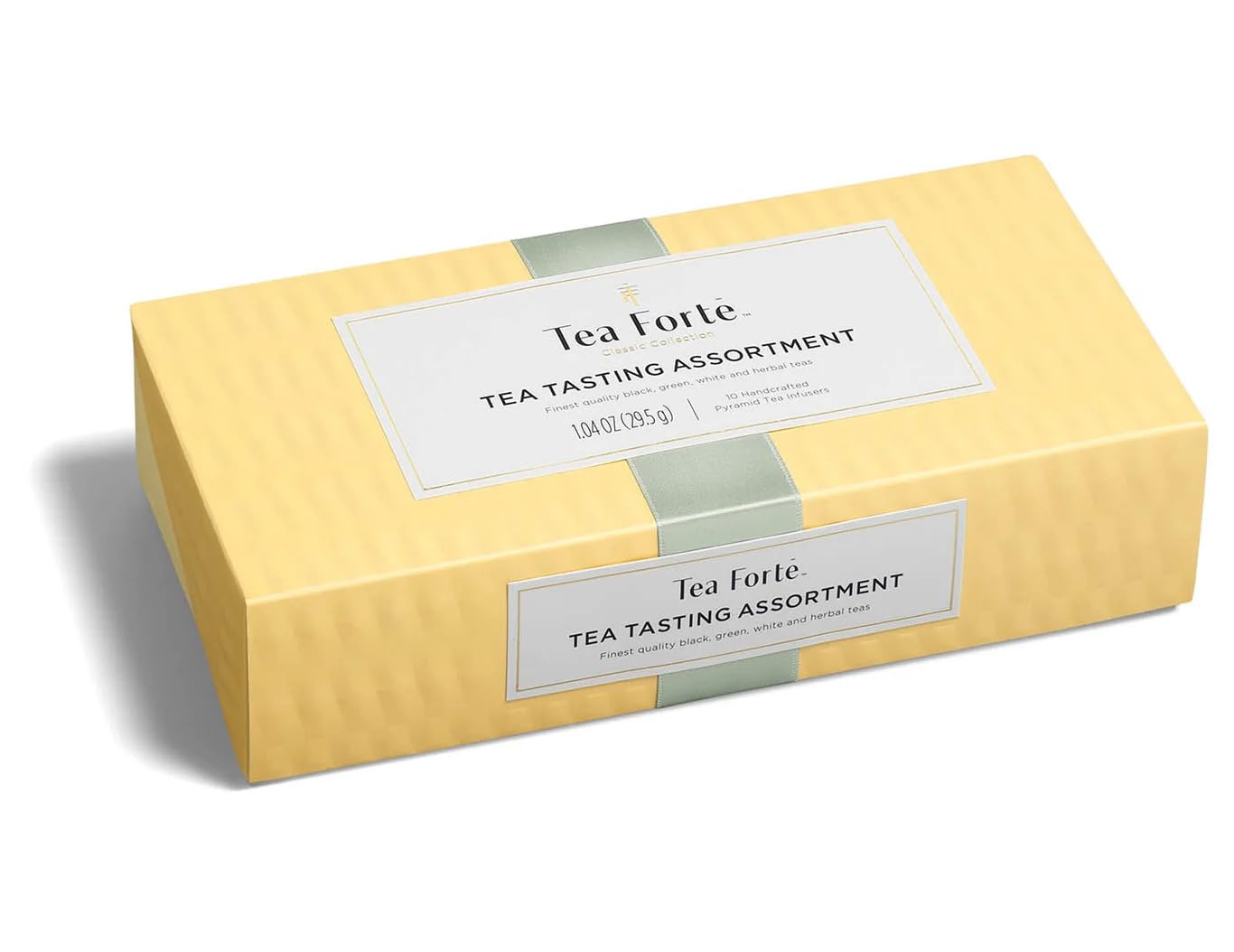 Tea Forte Premium Petite Presentation Box Gift Set Sampler, 10 Count, 2 of Each Blend Individually Wrapped Handcrafted Pyramid Infuser Bags, Demoiselle Tea