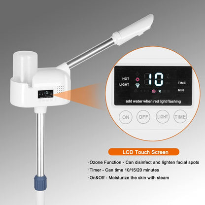 Facial Steamer with Hot Mist, Esthetician Barber Steamer, Height Adjustable & Rotatable Nozzle, for Home & Salon SPA