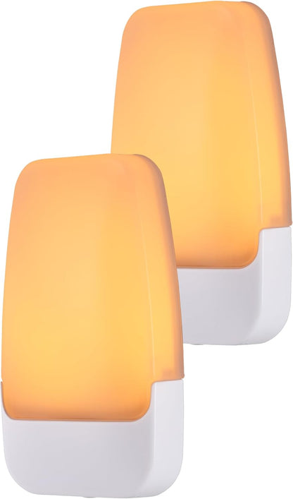 GE Sleeplite Night Lights Plug Into Wall, Dusk to Dawn Sensor, Ambient Lighting, Sleep Aid, Bathroom Decor, LED Lights for Bedroom, Apartment Essentials, Smart Home,86153, Amber, 4 Pack