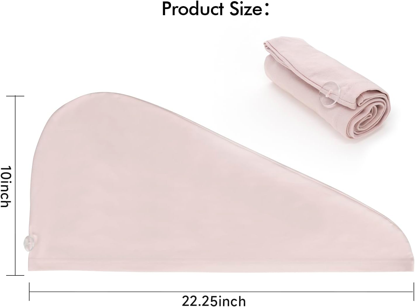 2 Pack T-Shirt Hair Plopping Towel for All Textures - Cotton Blend Water Absorption Turban with Secure Button - Moisture Gentle Styling and Setting Wrap - Sage & Pink