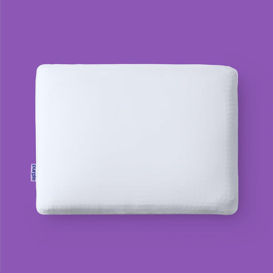 Purple DreamLayer Pillow - Standard Size - Cooling Memory Foam Alternative Neck Pillow, Soft Contour-Hugging GelFlex Grid and MicroAir Foam, Adjustable Loft, Pressure-Relieving Support