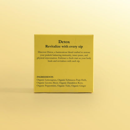 DAKSHIN Organic Detox Tea Bags | Lemongrass, Tulsi, Echinacea, Dandelion & Ginger | Naturally Cleansing Daily Wellness Tea | Caffeine-Free | USDA Organic | 16 Tea Bags