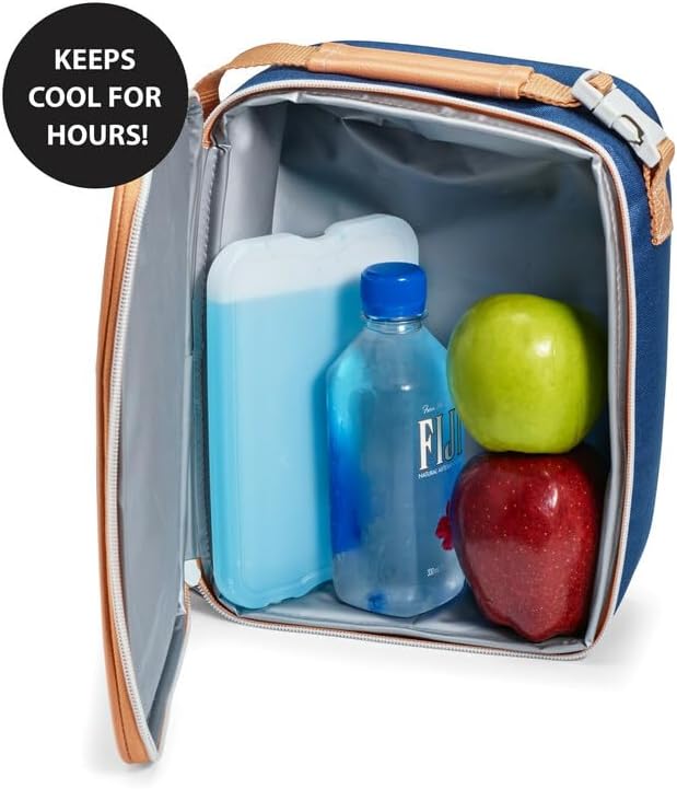 Cool Coolers by Fit & Fresh 4 Pack XL Slim Ice Packs, Quick Freeze Space Saving Reusable Ice Packs for Lunch Boxes or Coolers