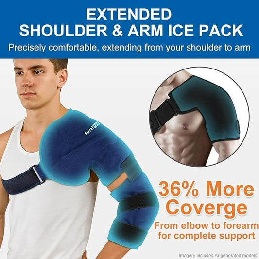 SuzziPad Shoulder Ice Pack Wrap for Rotator Cuff, Baseball Pitchers & Arm