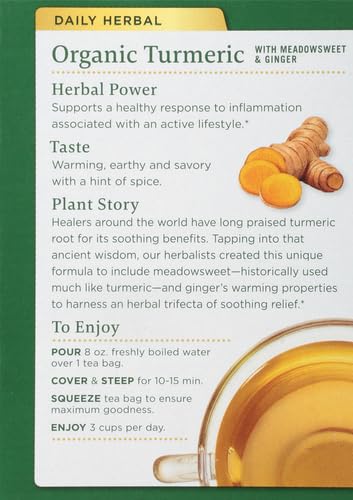 Traditional Medicinals Tea Turmeric Meadowsweet & ginger,16 count.