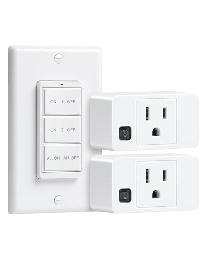 Remote Control Outlet with Decorator Rocker Magnetic Wall Switch