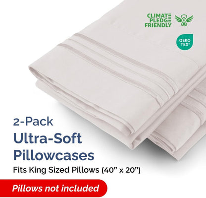 Standard Pillow Cases Set of 10 - Ultra Soft Hotel Quality Pillowcase Covers - Comfy, Cozy & Wrinkle Free - Shrink, Stain and Fade Resistant - Machine Washable Pillow Protectors - 10 Pcs Set - White - Colors A