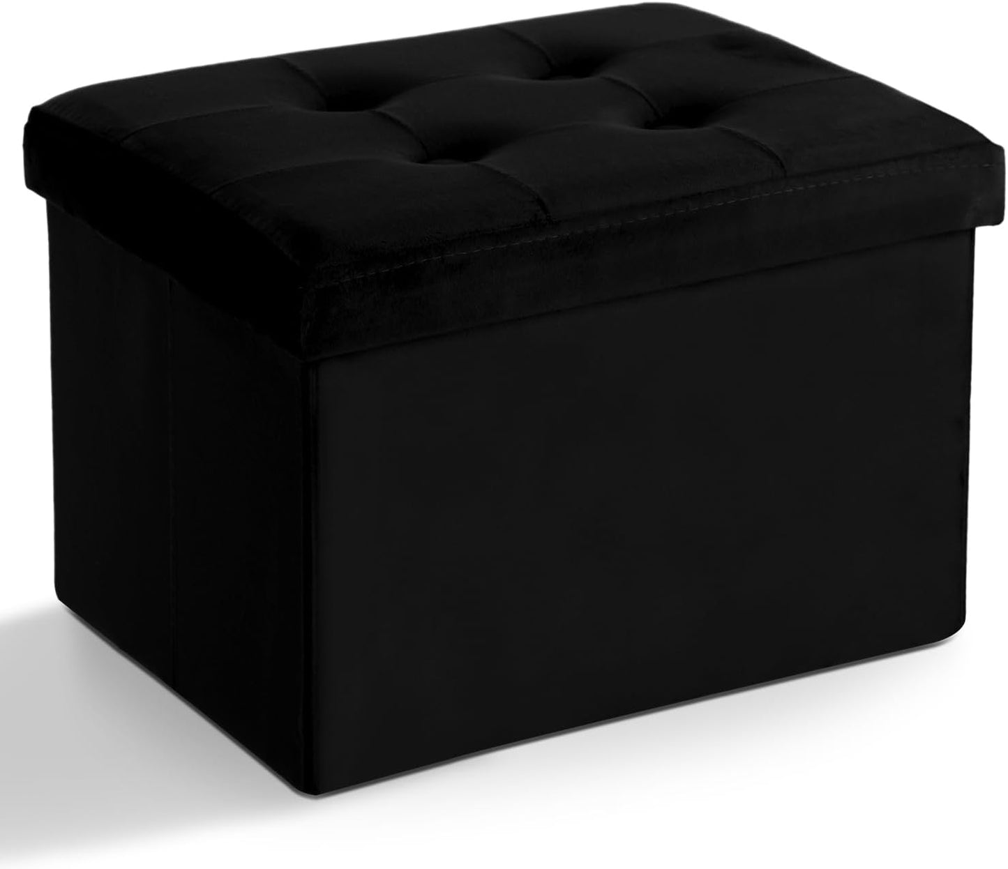 LINMAGCO Ottoman with Storage Small Foot Rest Stool Under Desk Stool Short Folding Footrest for Living Room Bedroom Home Office Dorm Dark Gray 16X12X12IN
