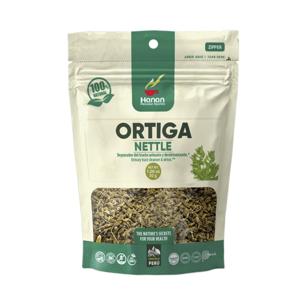 Hanan Nettle Tea Loose Leaf Herb 30g All-Natural Dried Stinging Nettle Tea, Te de Ortiga From Peru - Herbal & Supplement 1.06 oz