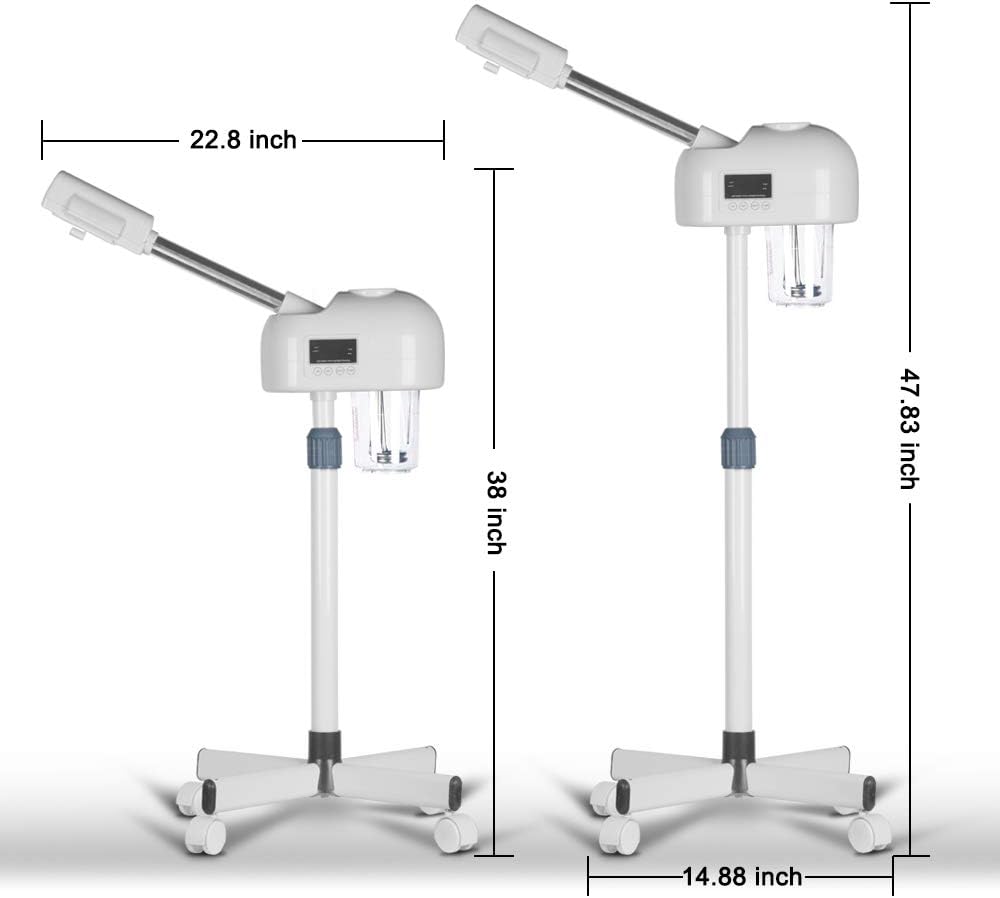 Facial Steamer with Hot Mist, Esthetician Barber Steamer, Height Adjustable & Rotatable Nozzle, for Home & Salon SPA