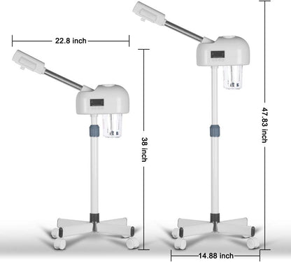 Facial Steamer with Hot Mist, Esthetician Barber Steamer, Height Adjustable & Rotatable Nozzle, for Home & Salon SPA