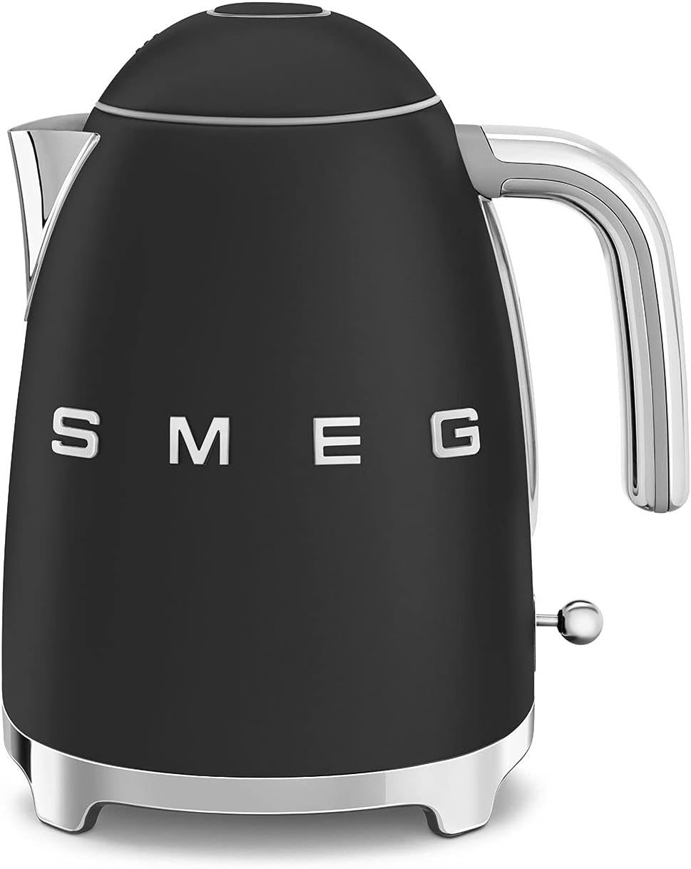 SMEG KLF03 Electric Kettle 1.7L (7 Cup), Retro Hot Water Boiler for Tea & Coffee, Fast Boiling, Auto Shut-Off, Soft Open Lid, 360° Swivel Base Countertop Kettle – Matte Champagne