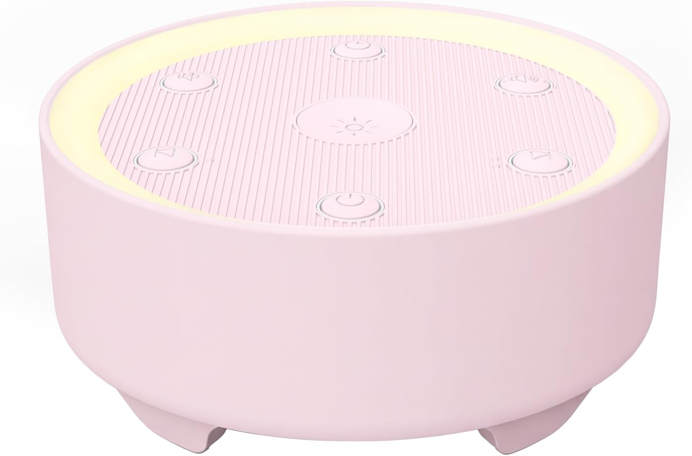 Kipcush White Noise Machine for Sleeping – High-Fidelity Non-Looping Sounds, Dimmable Night Light, USB Powered, Sleep Sound Machine for Baby, Kids & Adults (A - Model White+, Standard)