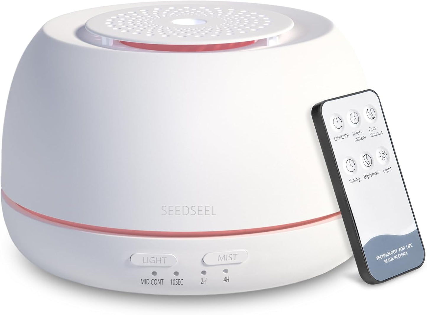 SEEDSEEL 300ML Essential Oil Diffuser,Ultrasonic Aromatherapy Diffuser, 7-Color Gradient Lights, Remote Control, 8 Hours Run Time, Suitable for Home,Office