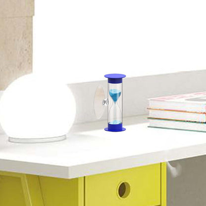 Hourglass Sand Timer 5 Minute with Suction Cup - Set of 2 Small, Unbreakable Sand Watch 5 Min Sucker, Small Blue Sand Clock 5 Minute, Plastic Hour Glass Sandglass Timer for Kids, Games, Classroom