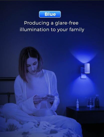 L LOHAS LED Night Light, Amber Nightlight, Dimmable Night Light 100LM, Light Sensor, Yellow Nightlight, Sleep Light for Kids, Soft & Warm Light for Bedroom, Hallway, Bathroom, 2 Pack