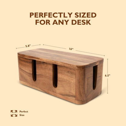 Cable Management Box, Power Strip & Extension Cord Hider, Desk Organizer