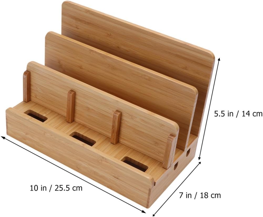 Xmas Bamboo Charging Docking Organizer with Phone Holder for Devices