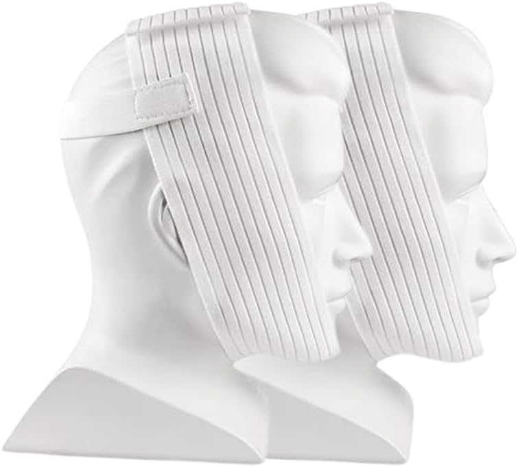 Bistras Super Deluxe White Chin Strap for Cpap Users - Anti Dry Mouth- Anti Snore Chin Strap Great Sleeping Solution for Men and Women to Keep Mouth Closed While Sleeping (1 pk)