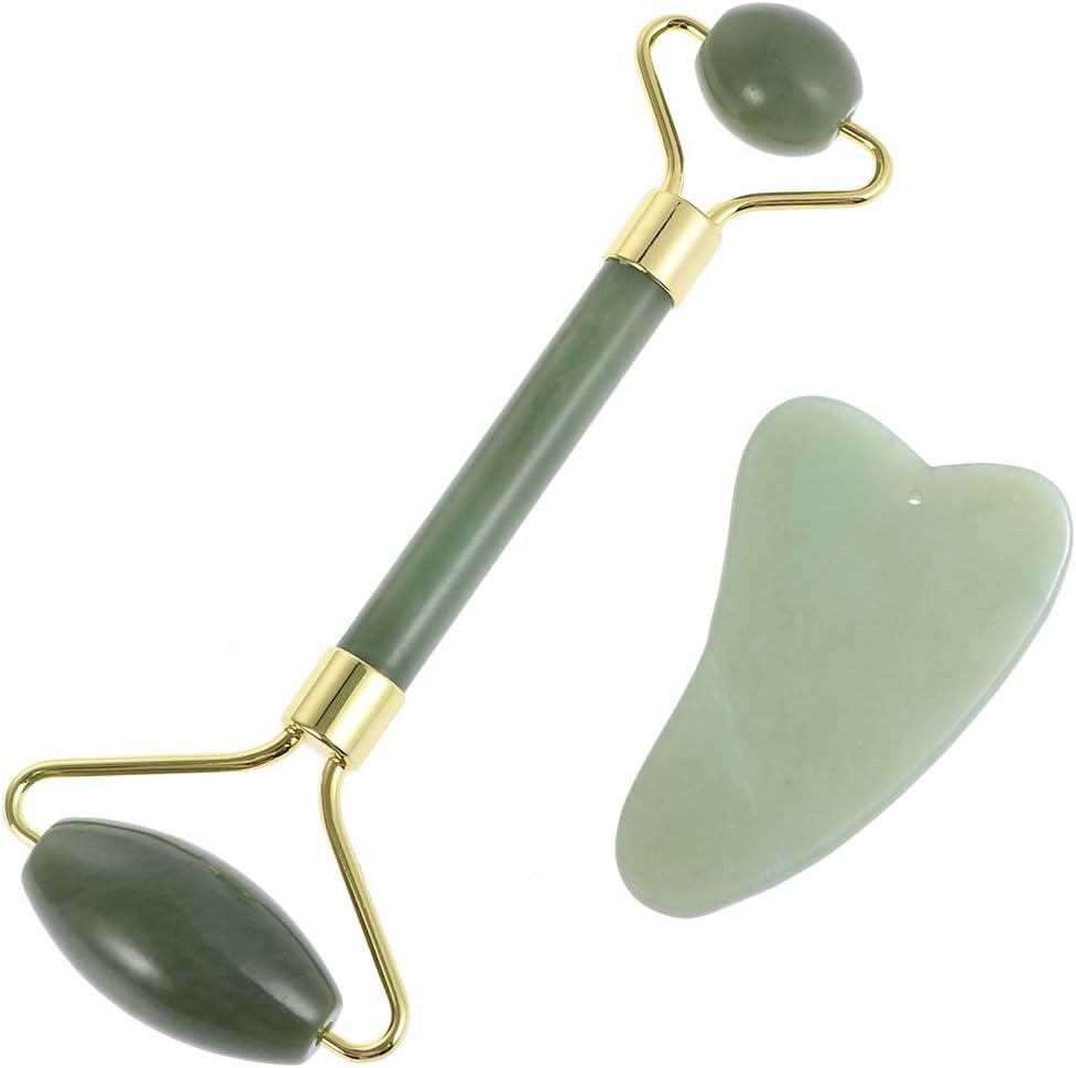 rosenice Gua Sha Facial Tools Guasha Tool Gua Sha Jade Stone Manual Massage Sticks for Jawline Sculpting and Puffiness Reducing for Face Body Tensions Reduce Festive Gifts