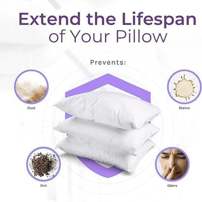 Hygea Dust Mite & Allergen Pillow Protectors, Queen Size, Set of 2 - Pillow Encasements - Zippered Covers - Hypoallergenic, Waterproof, Soft & Breathable, Premium Quality