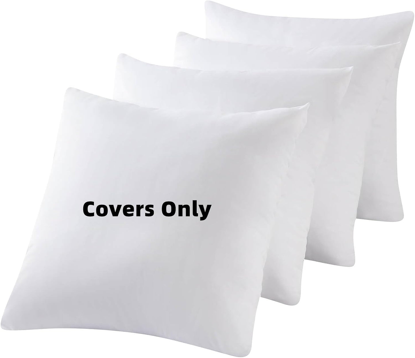 Kingnex 4 Pack Waterproof Down Feather Proof Pillow Protectors with Zipper 20x20 Zippered Pillow Covers for Square Throw Pillow