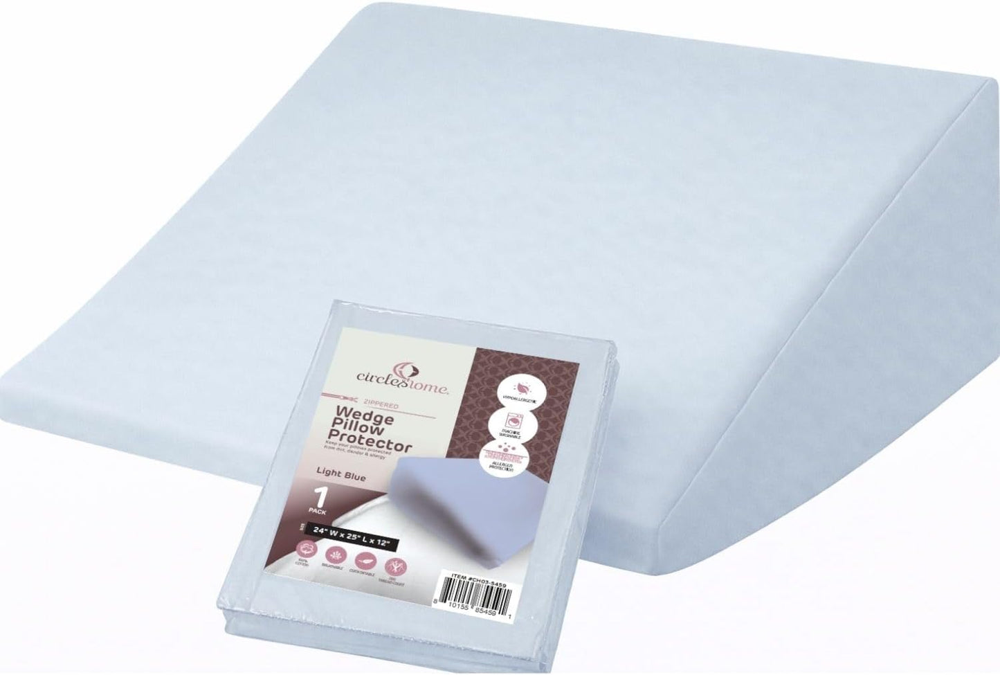 CirclesHome Pillow Protectors 4 Pack Standard Zippered - 100% Cotton Breathable Pillowcases - Protects Pillows from Dirt, Dust and Debri (Standard - Set of 4 - 20x26)
