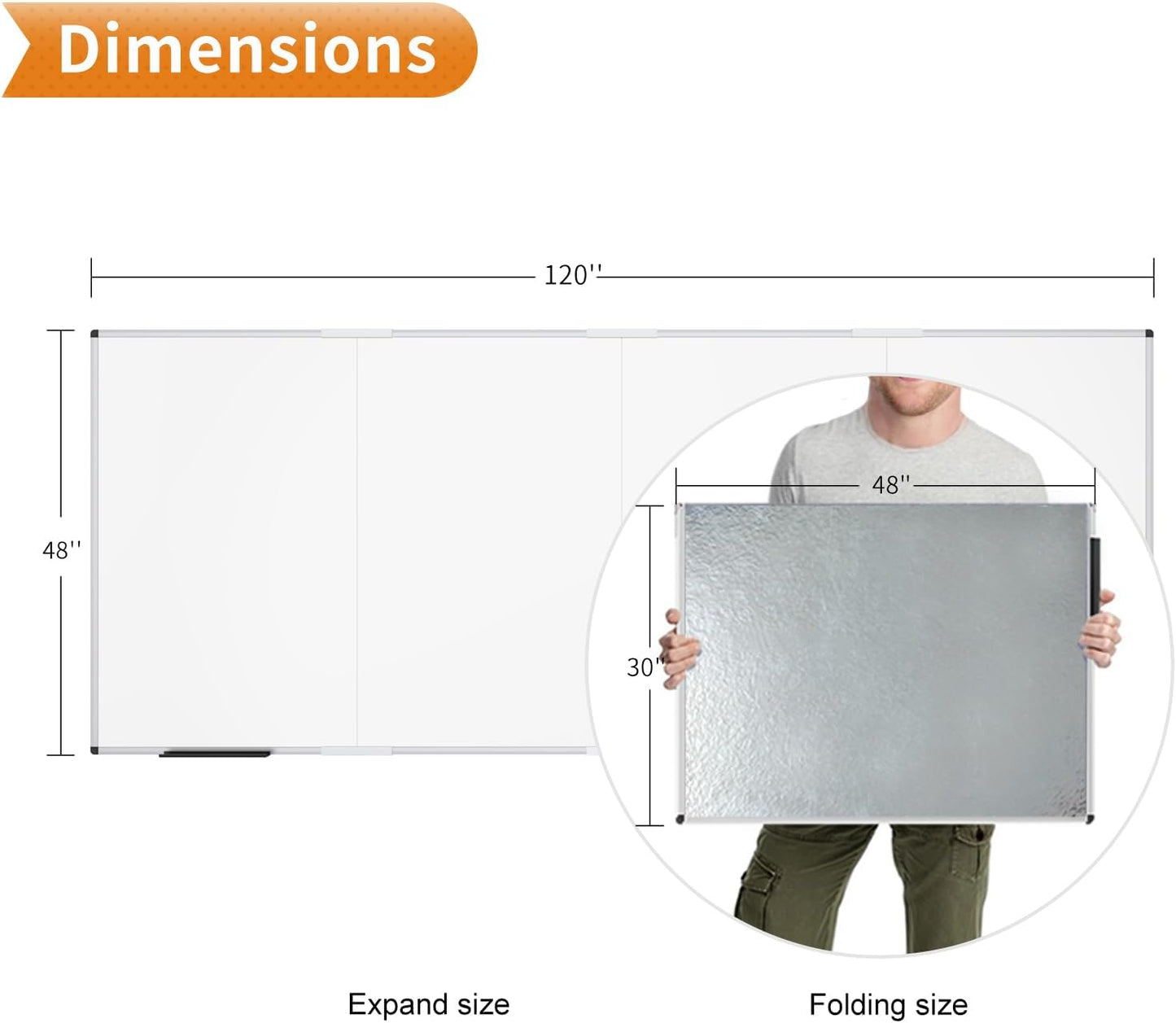 VIZ-PRO Magnetic Dry Erase Board, 36 X 24 Inches, Silver Aluminium Frame