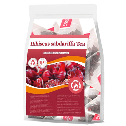 Kuting Premium Hibiscus Tea Bags, 100% Natural Herbal Mint Tea, Sugar Free, Gluten Free, Soy Free, Non-GMO, 30 Count Round Eco-Conscious Teabags (Hibiscus Tea)