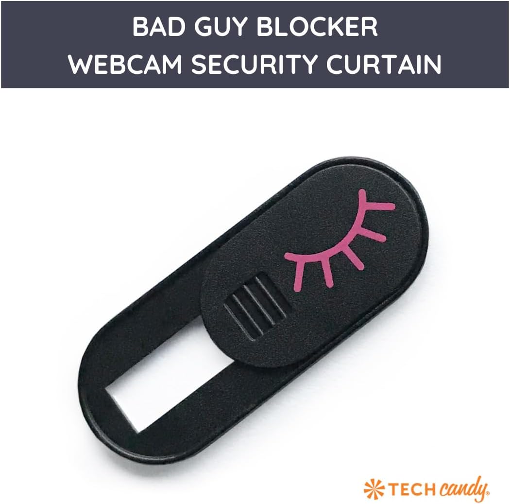 Tech Candy Bad Guy Blocker Webcam Cover Privacy Protector, White - Secure, Thin, Durable, for Computers, Laptops, Tablets, & Smartphones, Easy Application