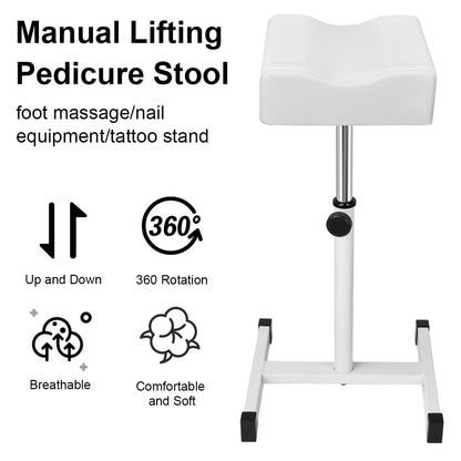 FLOLXNB Pedicure Manicure Footrest, Foot Massage Manicure Nail Beauty Stool Stand, Adjustable Height Footstool for Home Beauty Salon Spa Tattoo (Pink)