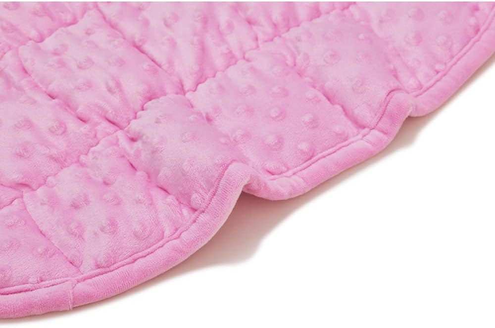 TONGDADA Weighted Lap Blanket 7lbs for Adult,Perfect for Relaxation, Lounging, Napping, Sleeping & Travel,Luxury Minky Weighted Body Blanket,Weighted Throw Blanket-Dark Grey Minky Dot, 29" x 24"