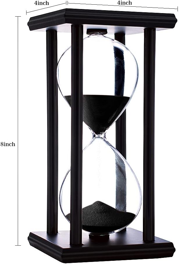 BELLAWARE Hourglass Timer with Red Sand, 60 Minute Wooden Sand Timer | Creative Handcraft Decoration