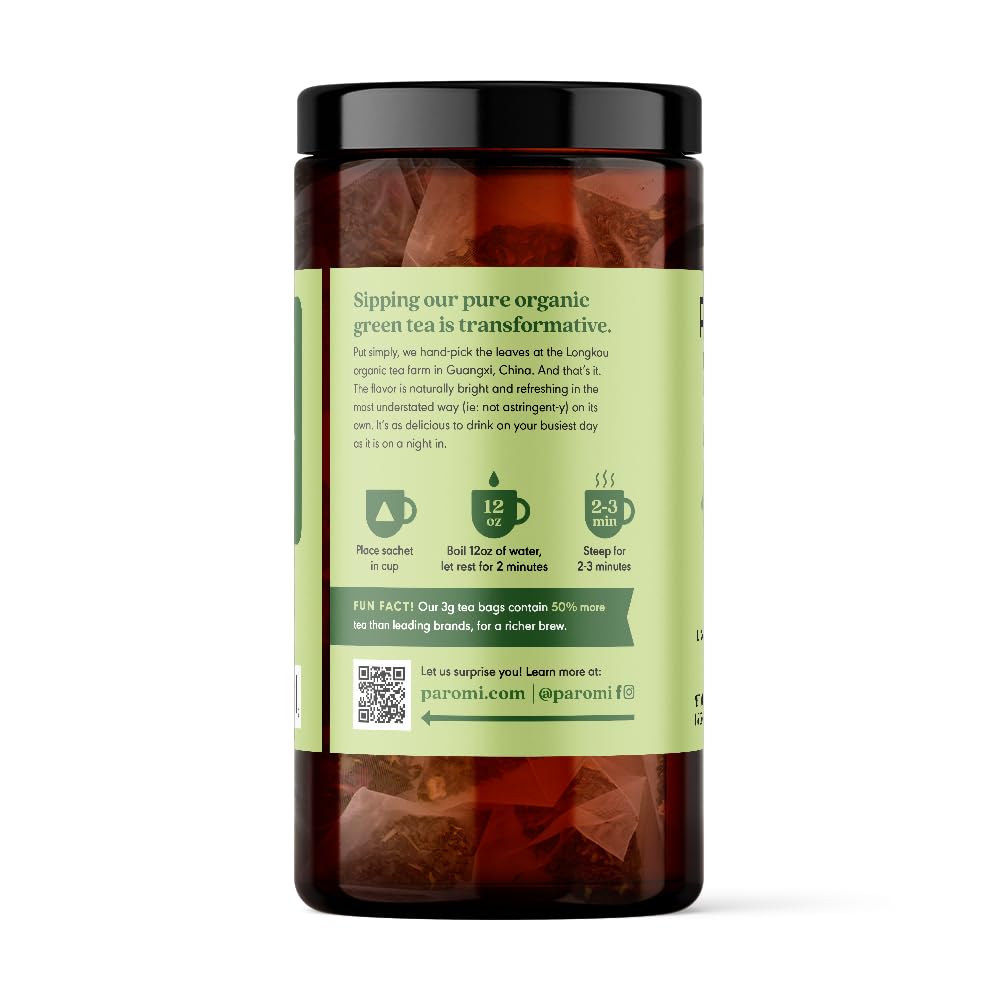 Paromi Chamomile Lavender Rooibos Organic Tea, Signature Jar, 15 Count