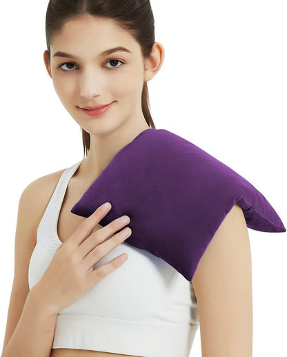 MORLIDEN Microwavable Heated Neck Wrap Warmer and Shoulder Weighted Heating Pad Microwave for Hot and Cold Compress - Dark Gray