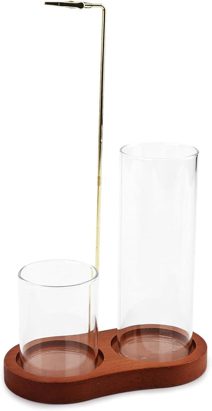 2 in 1 Glass Incense Holder, Incense Sticks Burner Holder with Storage