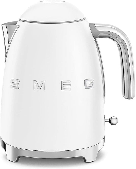 Smeg 7 Cup Water Kettle KLF03 Matte White with Soft-Opening Lid and Auto Shut-Off (Renewed)
