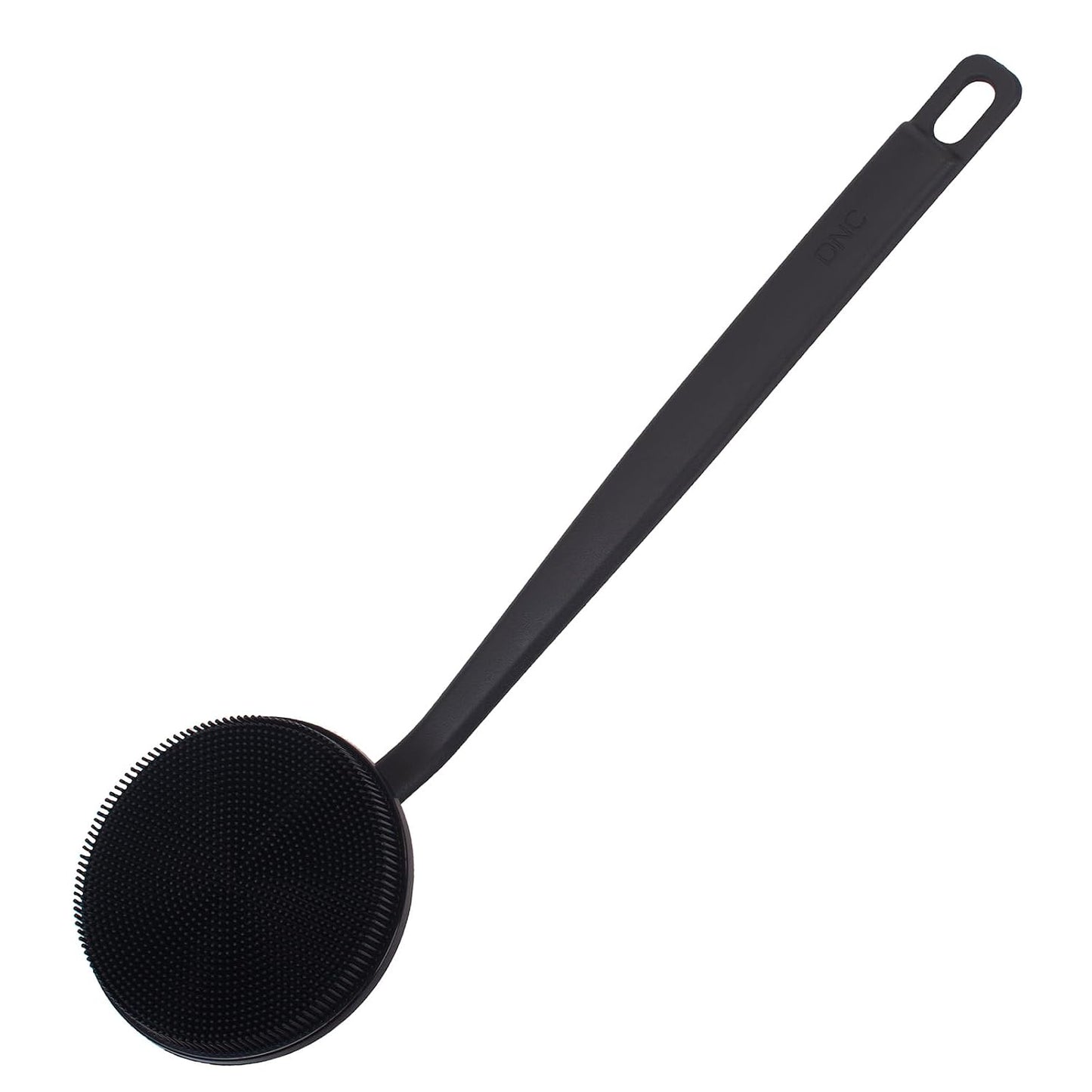 DNC Back Scrubber for Shower Soft Silicone Bath Body Brush with Long Handle (Black)