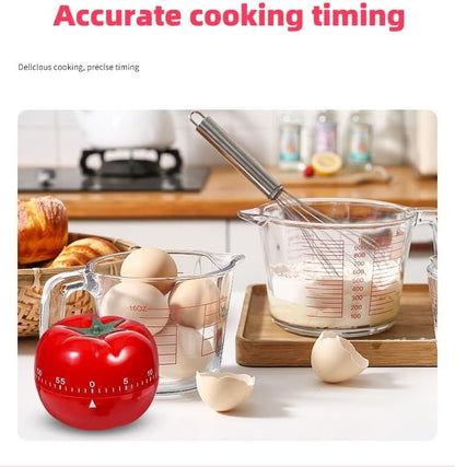 Mechanical Kitchen Timer, Red, 60 Min Countdown | Loud Alarm for Cooking, Easy to Use, Battery-Free